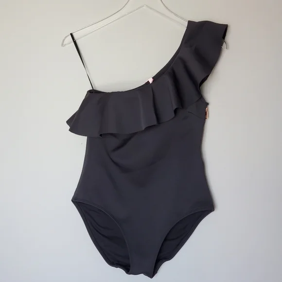 Ted Baker One Shoulder Ruffle Swimsuit - Picture 9 of 10